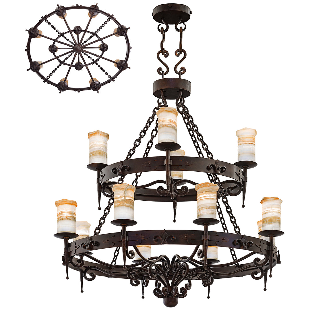 2734 Fleur de lis / 2 Tier / Oval