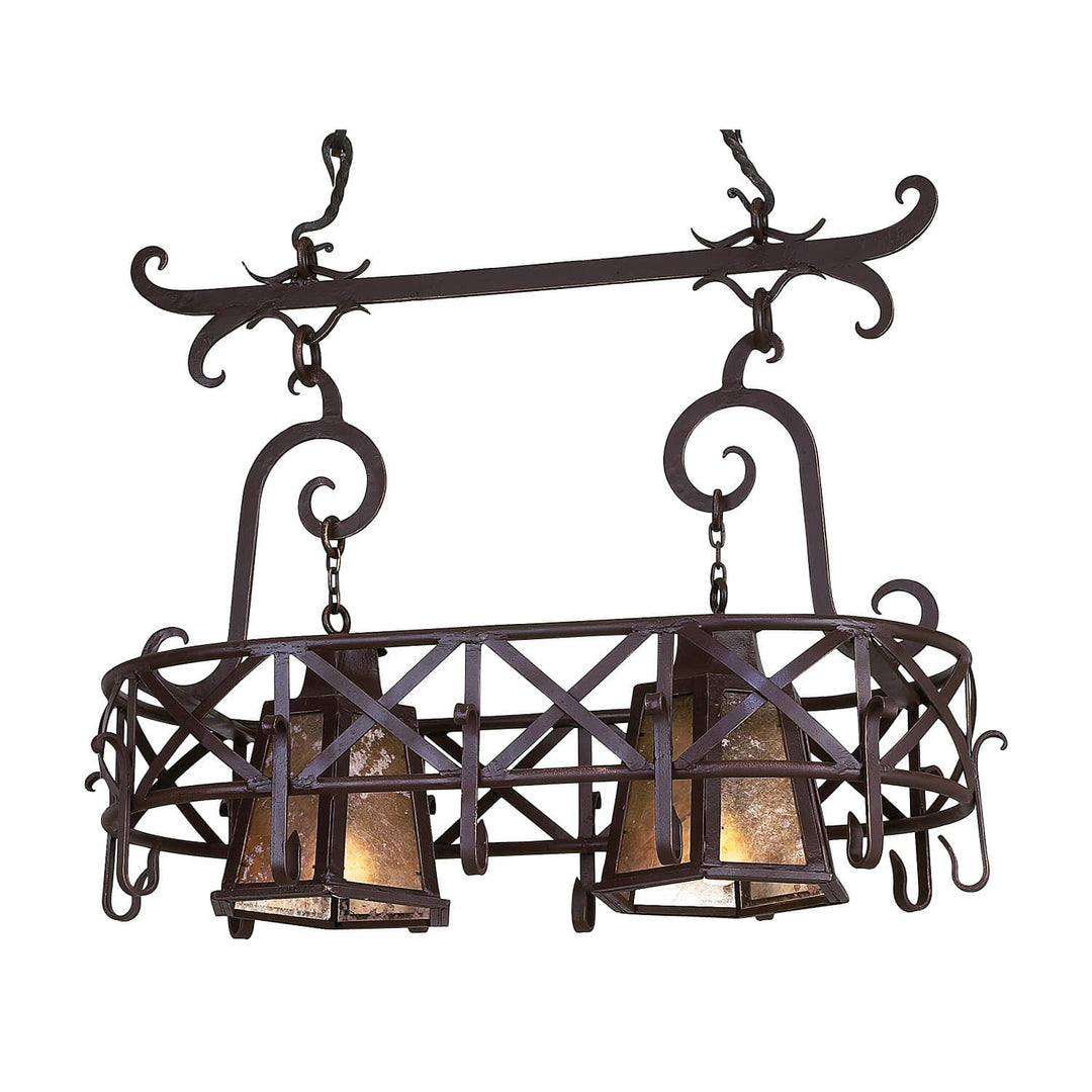 3 Light Pot Rack Wrought Iron Pot Racks with Lighting | Designer Kitchen Fixtures ...