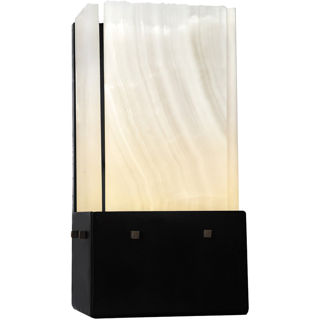 Alpine Flush Mount Alabaster Sconce wrought iron flush mount alabaster sconce with vertical stone panel