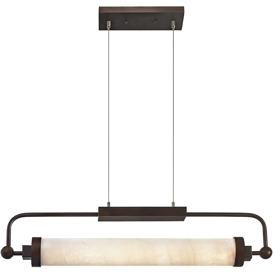 Apothecary Alabaster Pendant Light wrought iron alabaster pendant light with linear stone shade and iron frame