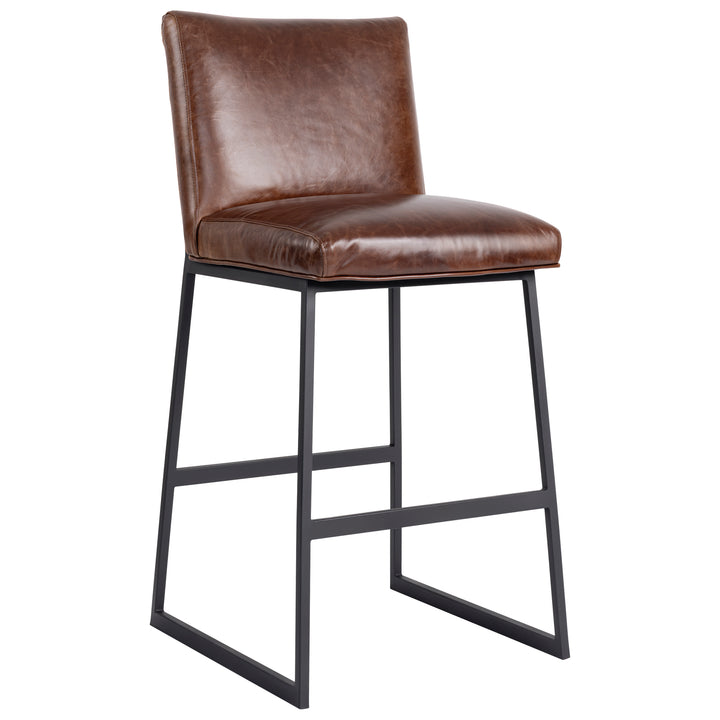 Iron &amp; Leather Barstool