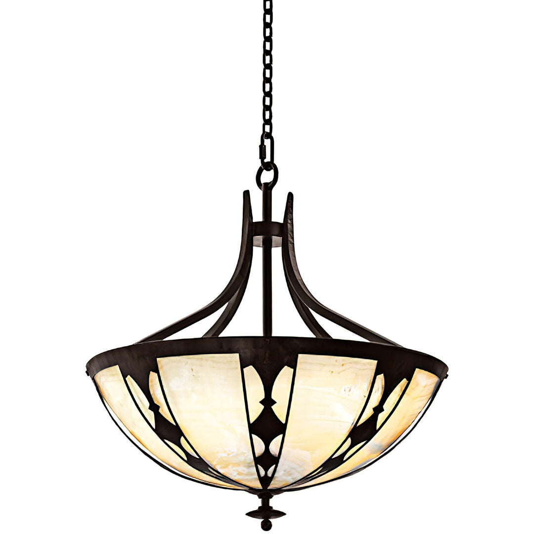 Castille Wrought Iron Alabaster Pendant wrought iron alabaster lantern pendant with artisan frame and natural stone bowl