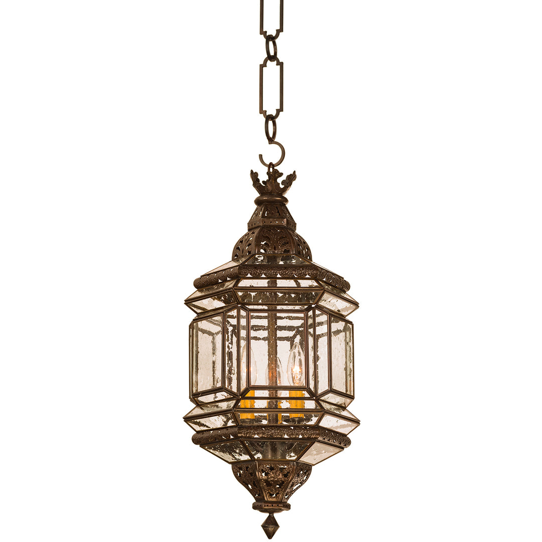 Diamante Deco Chain Pendant designer pendant light with antique mirrored glass, hand-punched tin, and old-world detail