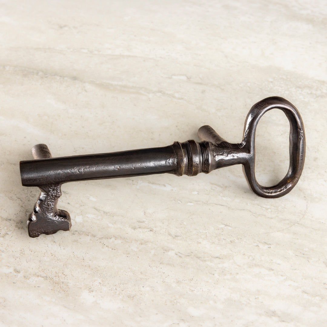 Estate Key Pull bronze cabinet pull with elongated antique key silhouette for custom kitchen cabinets
