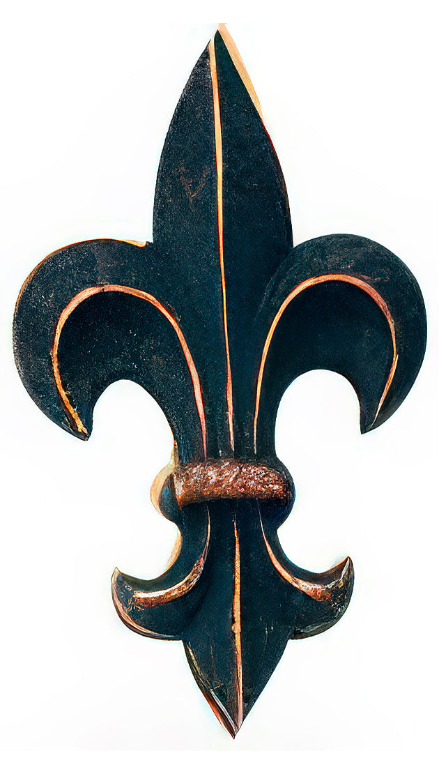 Aged Iron with Gold finish featuring a dark iron base with warm gold highlights on sculptural ironwork