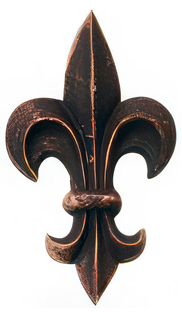 Bronze hand-applied finish with rich dark depth, warm undertones, and subtle variation on handcrafted ironwork