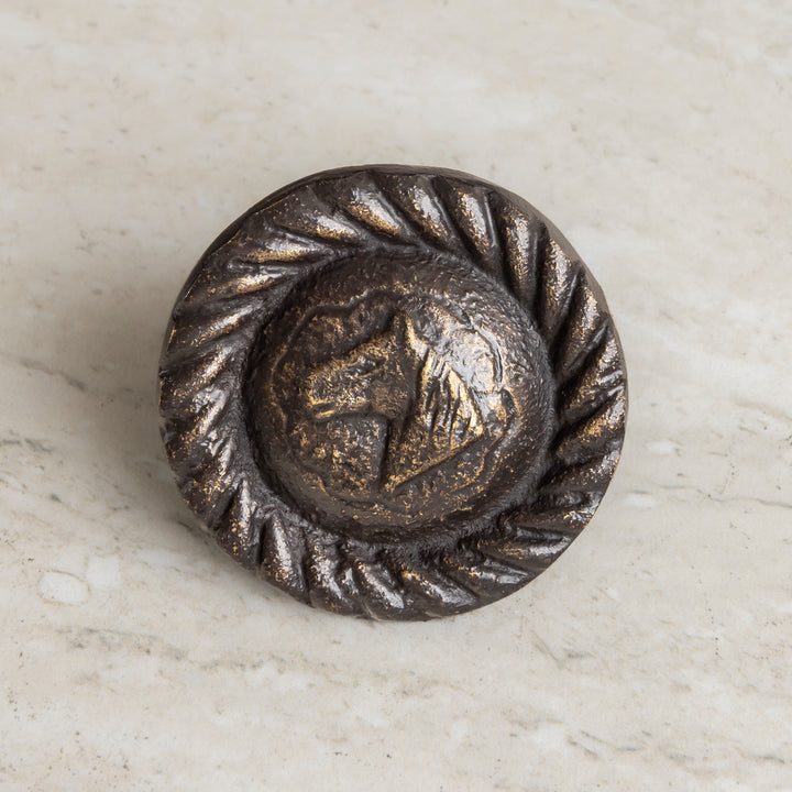 Luxury bronze cabinet knob with horse motif for cabinetry and furniture