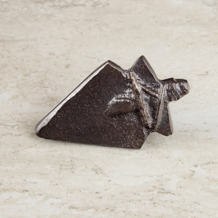 Mesa arrowhead bronze cabinet knob with sculptural western inspired silhouette and handcast texture