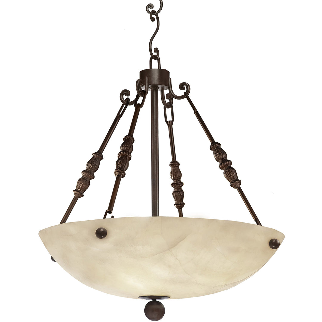 Milano Alabaster Designer Pendant wrought iron alabaster designer pendant with natural stone bowl and iron details