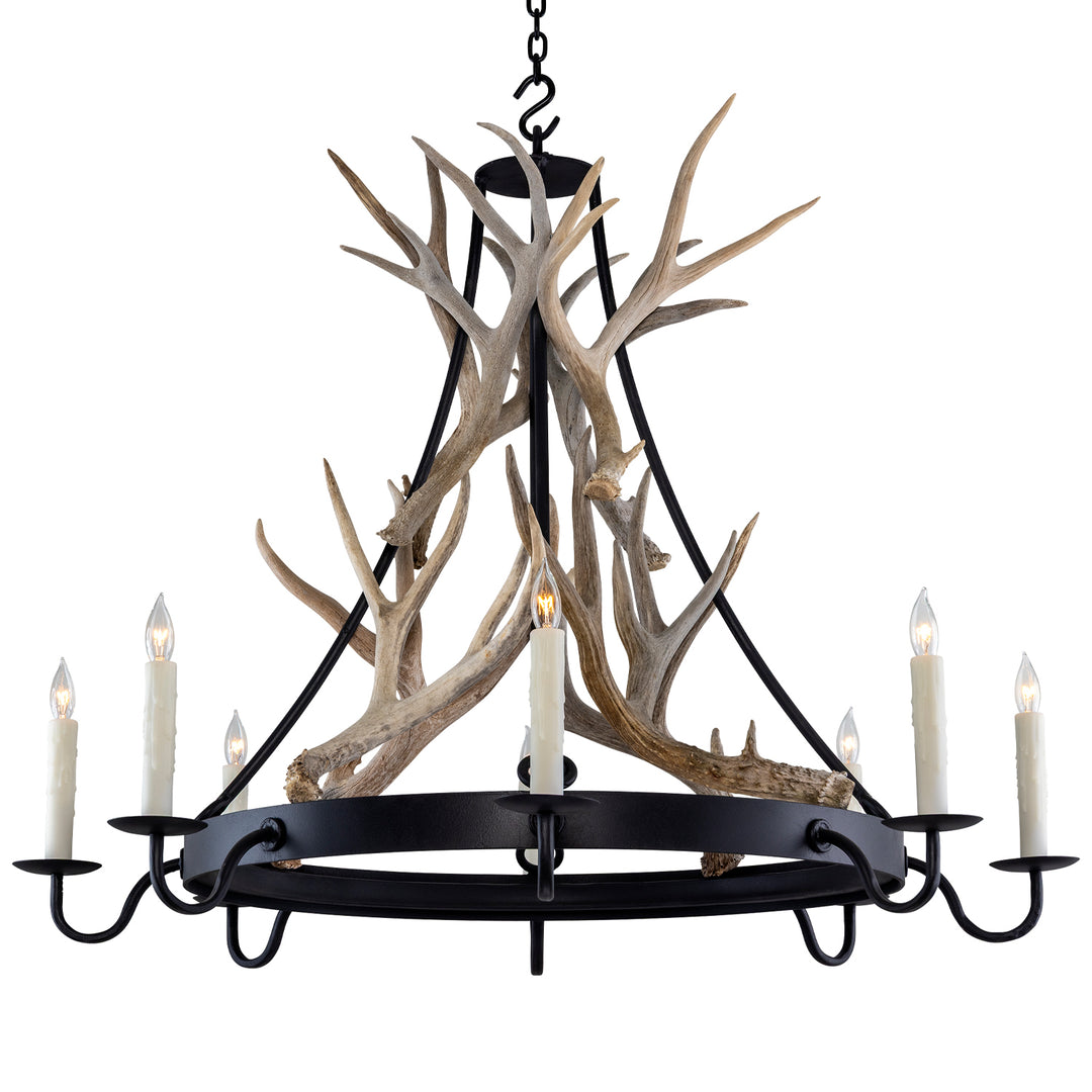 tanner wrought iron antler chandelier handcrafted by ashore lighting dallas texas natural shed antlers designer rustic chandelier