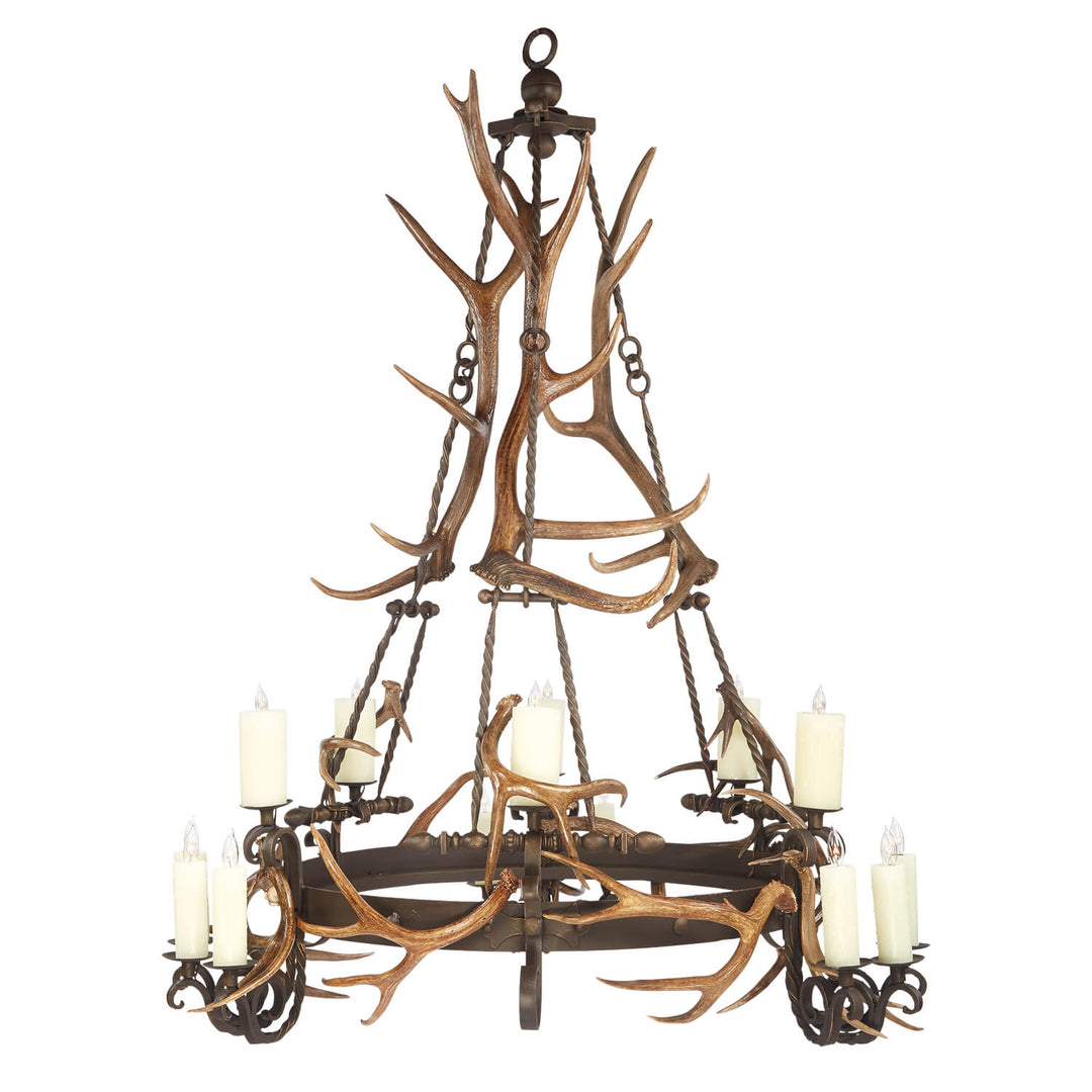 xl lori wrought iron antler chandelier handcrafted by ashore lighting dallas texas large scale natural shed antler designer lighting